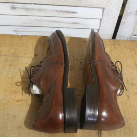 Vito Rufolo Cognac Brown Oxfords Leather Loafers Shoes Made in Italy Men’s